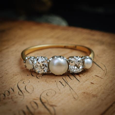 Heavenly Antique Edwardian Pearl And Diamond Ring In 2020 Pearl And