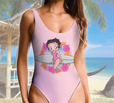 Betty Boop Floral Hawaiian Summer Beach One Piece Swimsuit Etsy