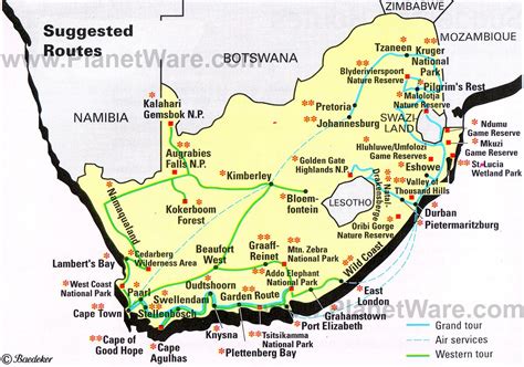 South Africa Suggested Routes Map 1200×843