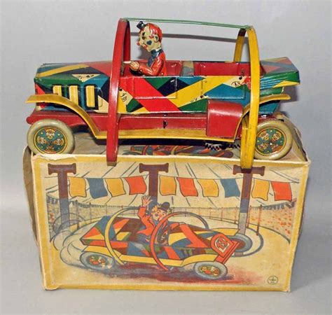 Antique Clown Car 1920s/google | Tin toys, Old toys, Antique toys