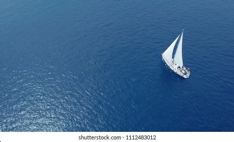 Aerial View Yacht Sail Open Sea Stock Photo Shutterstock