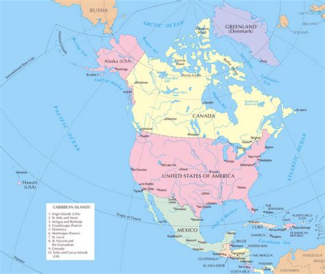 North America Large Detailed Political Map With Capitals Large