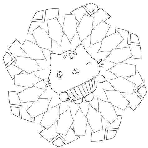 Unicorn Cakey Cat Coloring Pages Gabbys Dollhouse Coloring Pages
