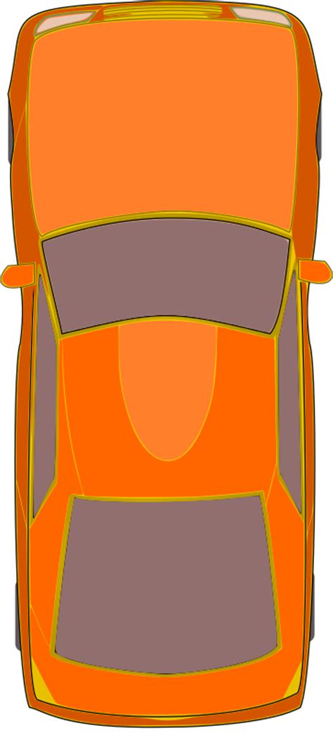 Free Clipart Orange Car Top View Devyncjohnson