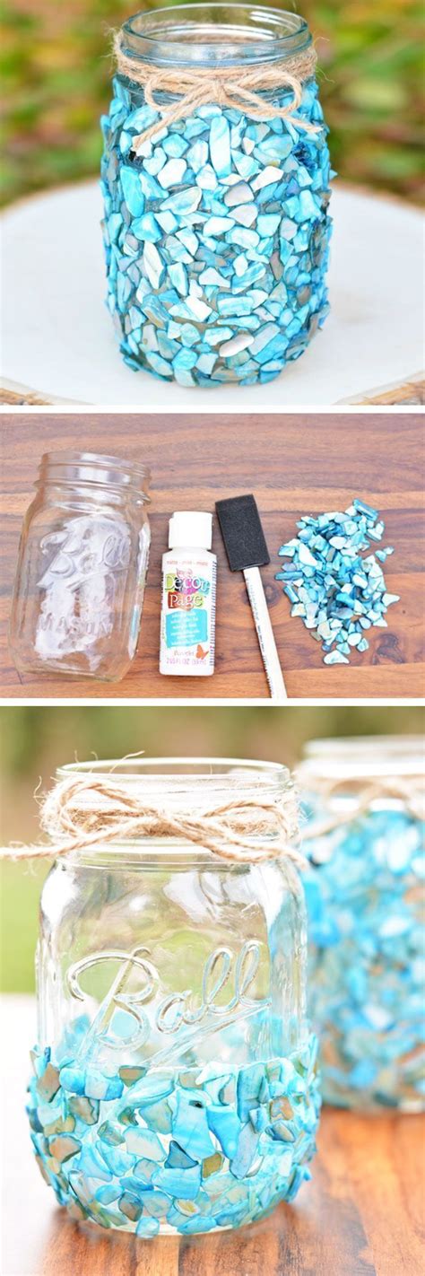 Beach Inspired Mason Jar Craft Click Pic For 18 Diy Seashell Craft Ideas For The Home Easy
