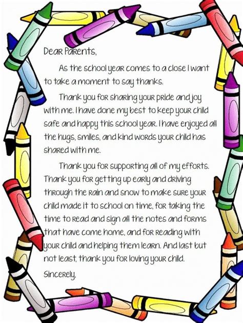 Free Thank You Note To Parents From School Pdf In 2021 Notes To