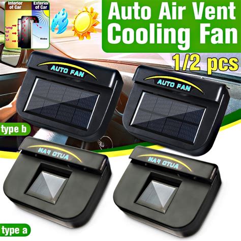 12 Pcs Solar Sun Power Car Fan Air Vent Cool Cooler Ventilation System