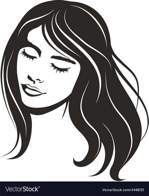 Beauty Face Girl Portrait Royalty Free Vector Image
