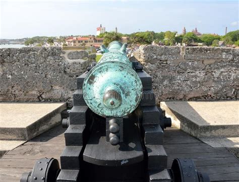 Cannon San Marcos St Augustine Florida Stock Photo Image Of Wall