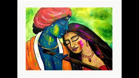 Radha Krishna Picture Painting Holi Festival Of Colors Youtube