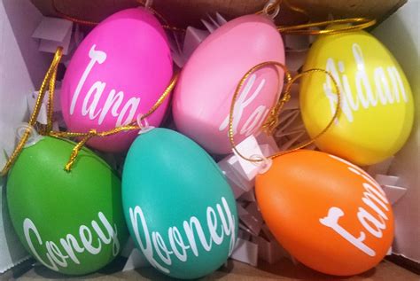 6 Pack Personalized Easter Egg Hanging Ornamentsegg Ornament Etsy