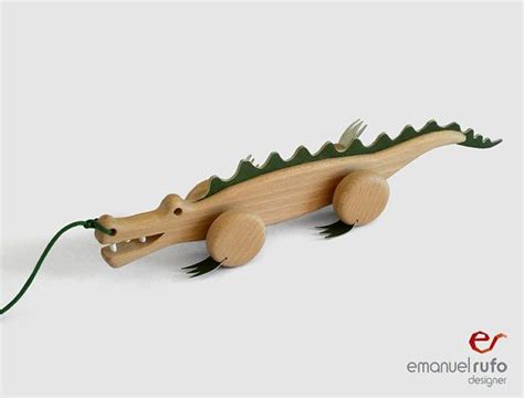 Wooden Toy Wooden Pull Toy Croc Eco Friendly Hand Crafted Toy Kids