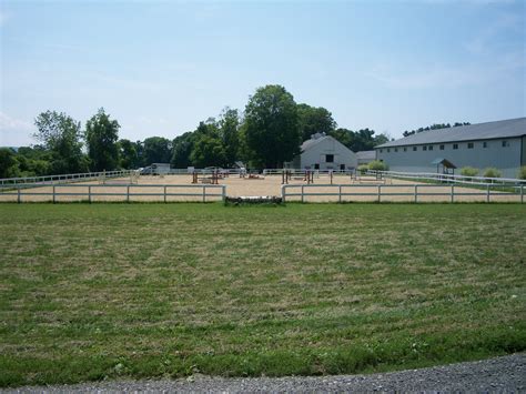 Outdoor Riding Arena with shaded viewing area and Judge's Stand. Large