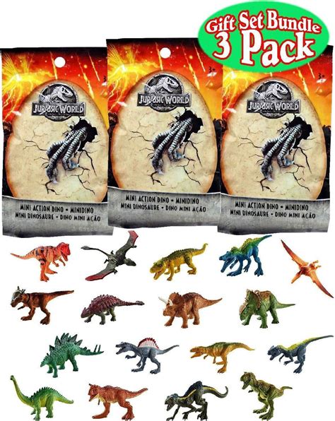 Jurassic World Mini Dino Bags 3 Pack Mattel Dinosaurs Assorted Figures