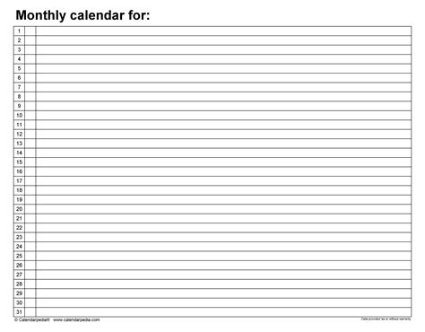 Free Monthly Calendars In Pdf Format 22 Templates