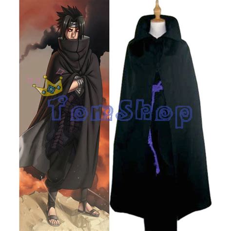 Japanese Anime Naruto Shippuuden Uchiha Sasuke Black Cloak Deluxe