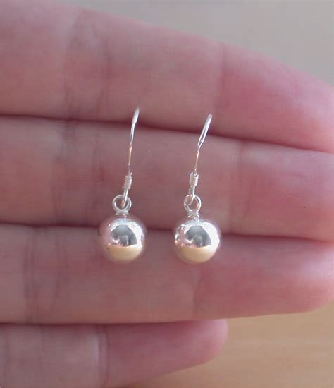 925 Silver Ball Earrings8mm Silver Ball Drop Earringssilver Ball