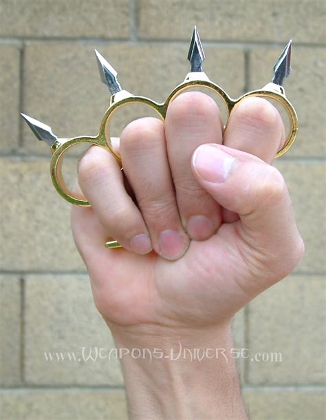 Spear Spiked Brass Knuckles Gold