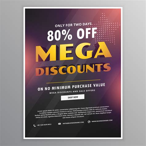Mega Discounts Sale Flyer Design Template With Offer Details Download