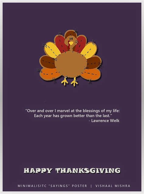 Minimalistic Sayings Poster Happy Thanksgiving