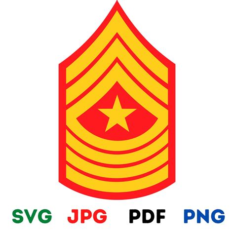 Usmc Enlisted Rank E 9 Sergeant Major Sgtmaj Svg Pngdigital Etsy