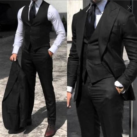 Black Suit For Men 3 Piece Suit Formal Suit For Office Wear Prom Party