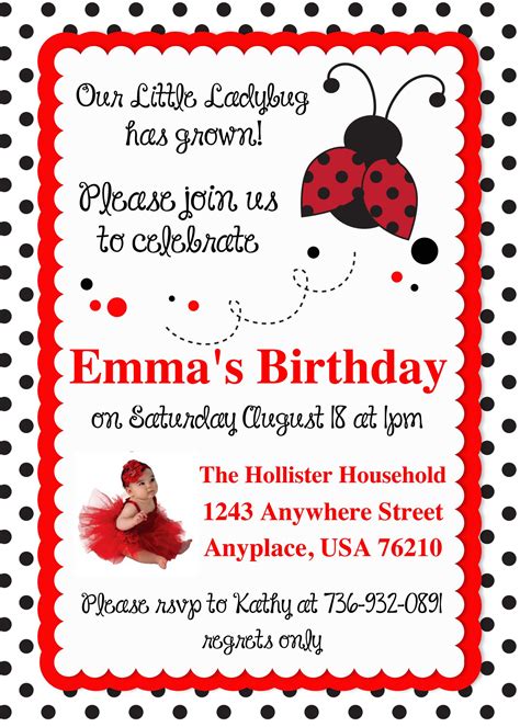 Lady Bug Invitations At A Sweet Celebration On Etsy Ladybug Birthday