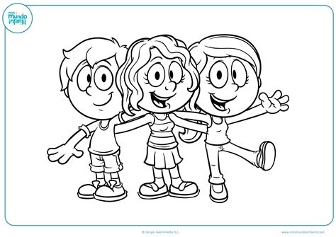 Dibujos de Niños y Niñas para Colorear (Jugando, Estudiando...)