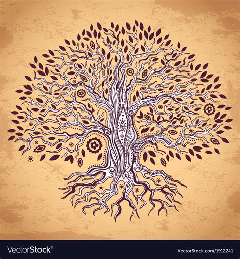 Vintage Tree Of Life Royalty Free Vector Image