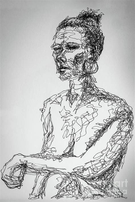 This drawing method is great for sketchbooks and drawing from life. Abstract Portrait Continuous Line Drawing 3970 Drawing by ...
