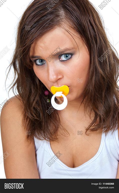 Girl Sucking Pacifier Image Photo Free Trial Bigstock