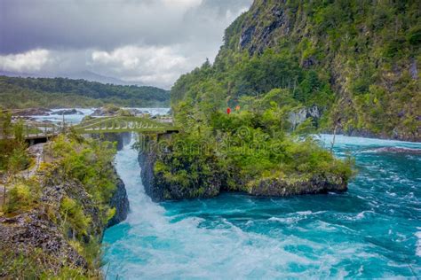 Beautiful View O Turquoise Water Flowing In Petrohue River Llanquihue