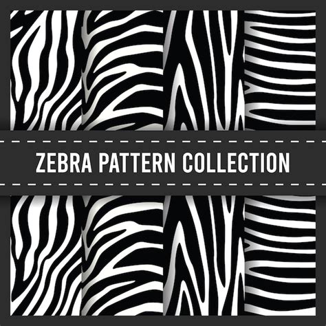 Premium Vector Zebra Stripes Print Seamless Pattern Set