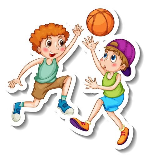 Premium Vector Vector Illustration Of Kids Playing Basketball Clip