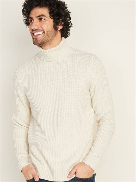 Rib Knit Turtleneck Sweater For Men Ribbed Turtleneck Sweater Men
