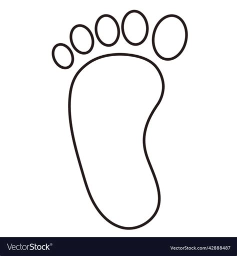 Left Foot Footprint Outline High Quality Vector Image