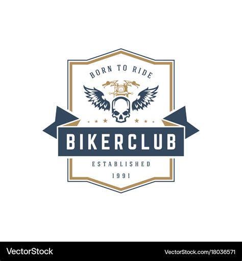 Motorcycle Club Logo Template Vector Design Stock Vector 722966208