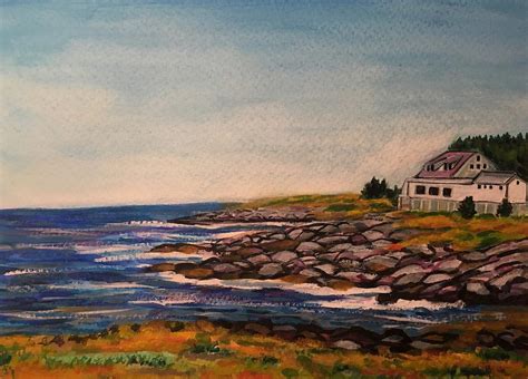 Coast Of Monhegan Island Maine Painting By Richard Nowak Fine Art