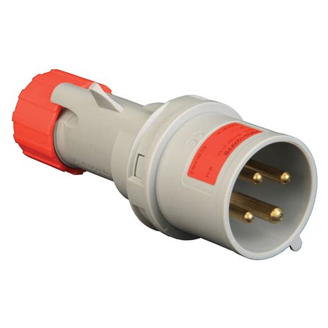 Lewden 720236 32a 400v 4 Pin Red Connector Weatherproof Ip44