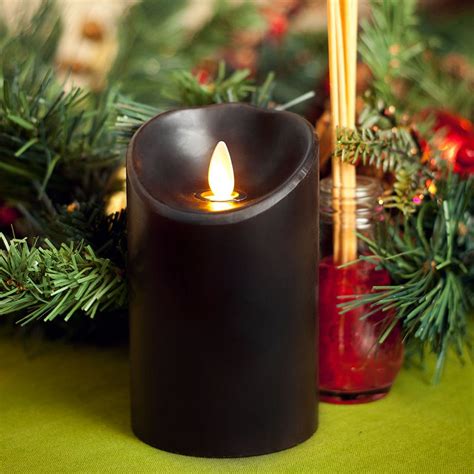 Black Luminara Flamless Led Candle Lights 5 Wax Candle In Candles From