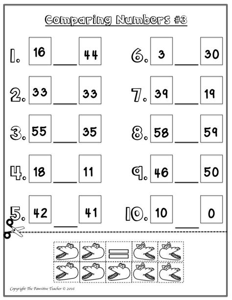 Comparing Numbers Second Grade Interactive Worksheet Comparing