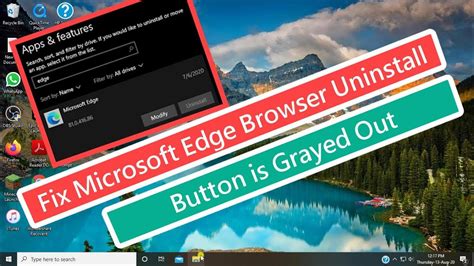 Uninstall Microsoft Edge If Uninstall Button Is Grayed Out In Windows