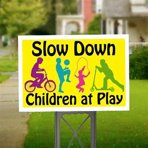 Slow Down Children At Play 18x24 Yard Sign With Etsy