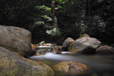 Free Photo Time Lapse Photo Of Mini Waterfalls Boulder Scenic