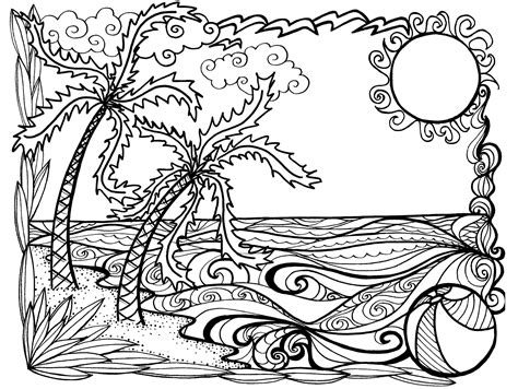 Disney Beach Summer Coloring Page