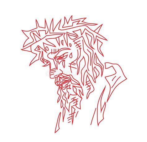 Desenho Do Rosto De Jesus Ilustração Do Vetor Ilustração De Religioso