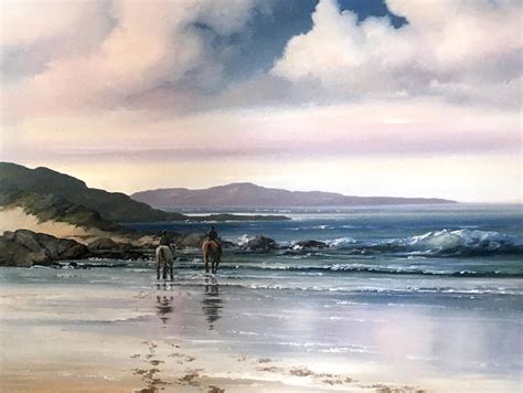 Buy Pony Trekking On Aillebrack Beach Connemara By Eileen Meagher At