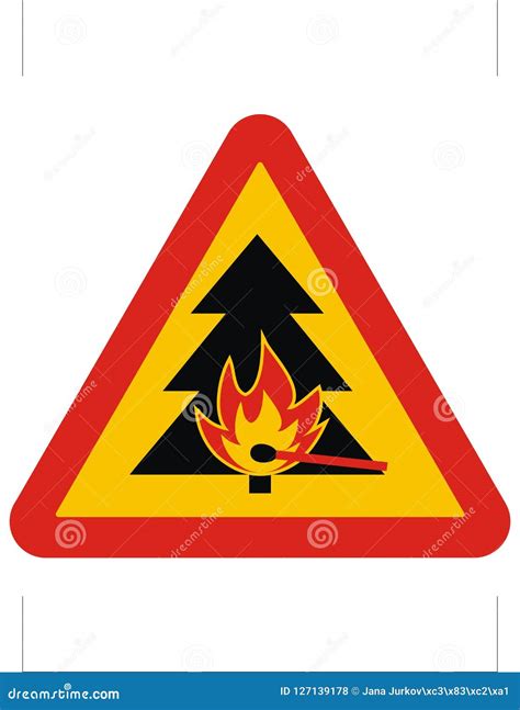 Fire Hazard Triangle Traffic Sign Vector Icon Stock Vector
