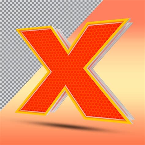 Premium Psd 3d Letters X Effect Style Color Orange