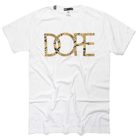 Dope Couture 3d Python Logo White Snakeskin Crew Neck Tee T Shirt